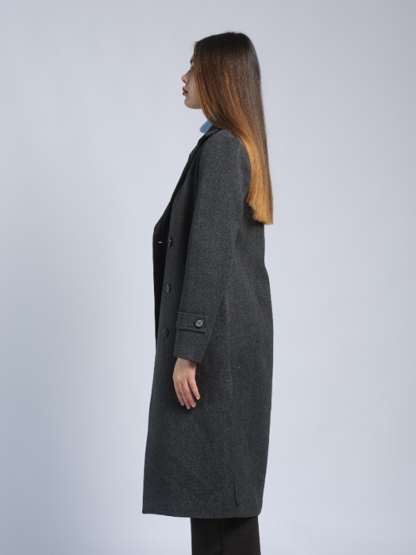Пальто женское AOSILEIBANG fashion 1109-1 темно-серый