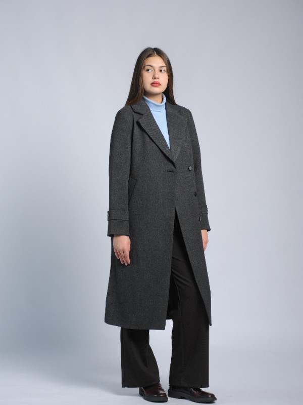 Пальто женское AOSILEIBANG fashion 1109-1 темно-серый