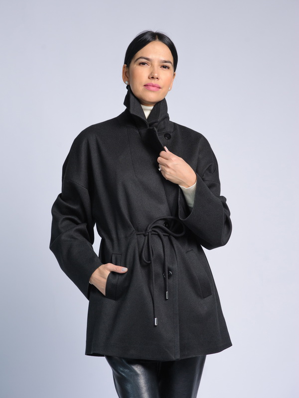 Пальто женское AOSILEIBANG fashion 1395-8 чёрное