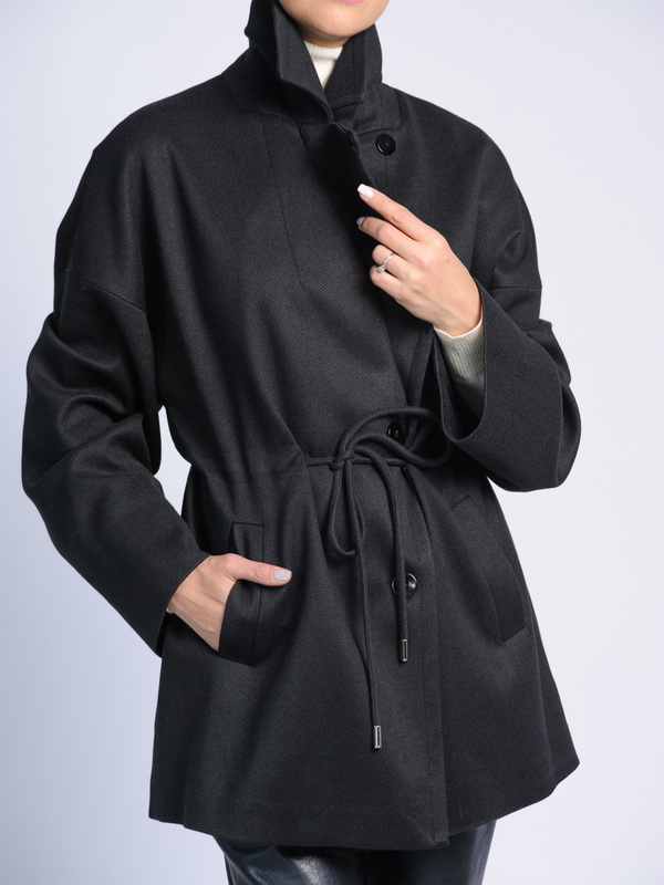 Пальто женское AOSILEIBANG fashion 1395-8 чёрное