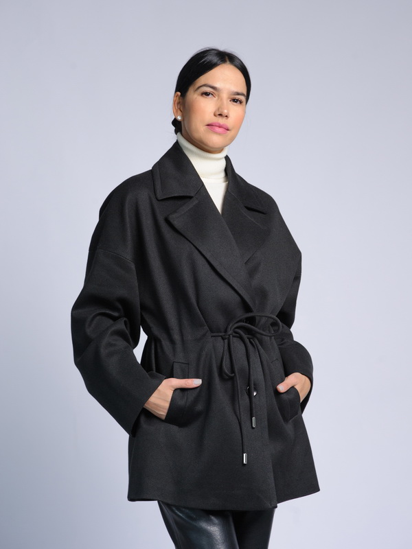 Пальто женское AOSILEIBANG fashion 1395-8 чёрное