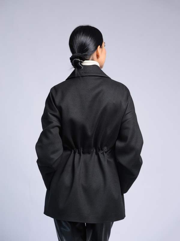 Пальто женское AOSILEIBANG fashion 1395-8 чёрное