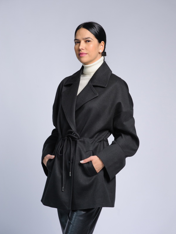 Пальто женское AOSILEIBANG fashion 1395-8 чёрное