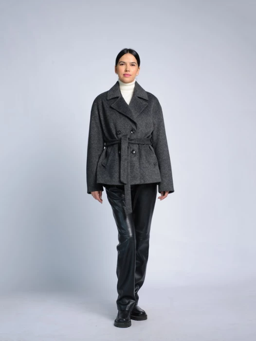 Полупальто женское AOSILEIBANG fashion 1199 темно-серый
