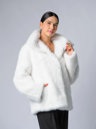 Шуба женская белая AOSILEIBANG fashion 9965-65