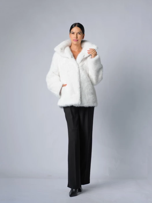 Шуба женская белая AOSILEIBANG fashion 9965-65