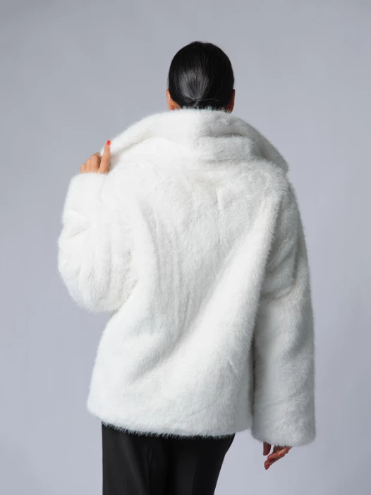 Шуба женская белая AOSILEIBANG fashion 9965-65