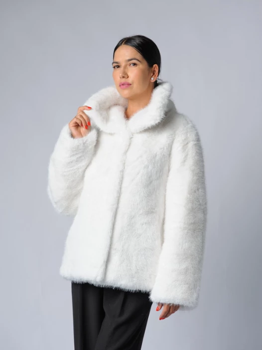 Шуба женская белая AOSILEIBANG fashion 9965-65