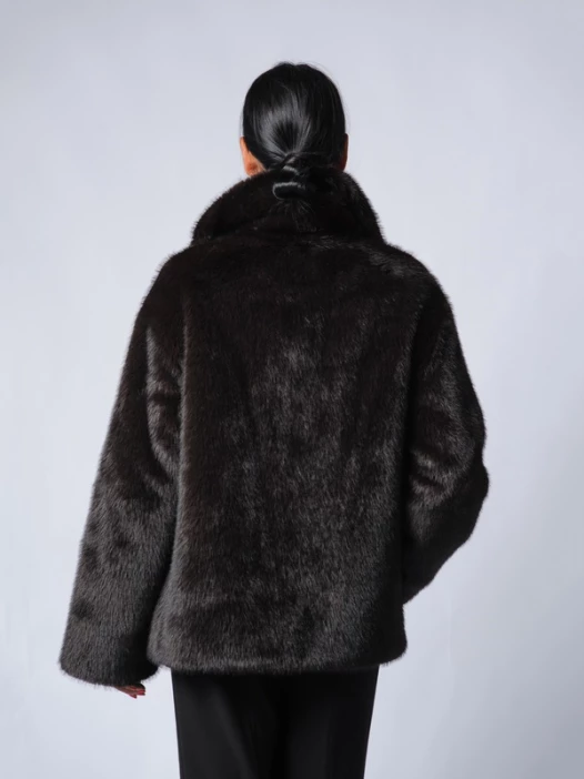 Шуба женская темно-коричневая AOSILEIBANG fashion 9965-65