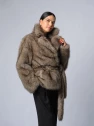 Шуба женская коричневая AOSILEIBANG fashion 9711-65C