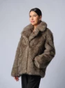Шуба женская коричневая AOSILEIBANG fashion 9711-65C