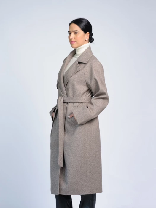 Пальто женское песочное AOSILEIBANG fashion 1120