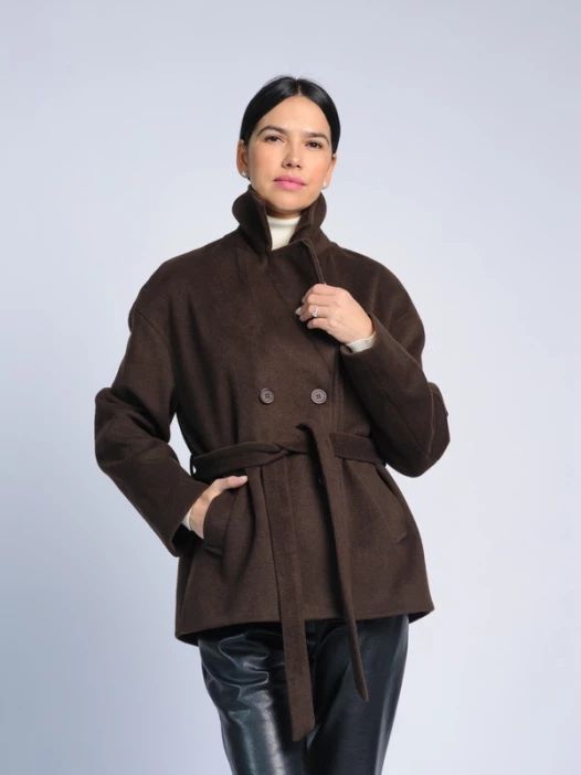 Пальто женское коричневое AOSILEIBANG fashion 1199