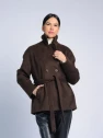 Пальто женское коричневое AOSILEIBANG fashion 1199