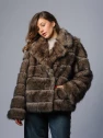 Шуба женская коричневая AOSILEIBANG fashion 9920-65