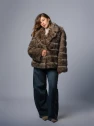 Шуба женская коричневая AOSILEIBANG fashion 9920-65