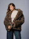Шуба женская коричневая AOSILEIBANG fashion 9920-65