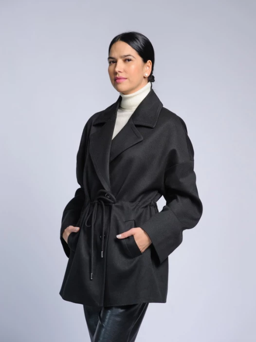 Пальто женское чёрное AOSILEIBANG fashion 1395-8