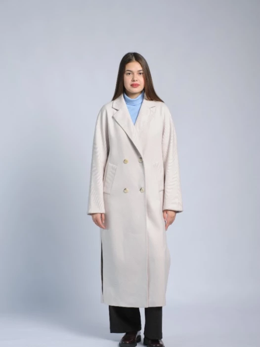 Пальто женское молочное AOSILEIBANG fashion 1157-1L