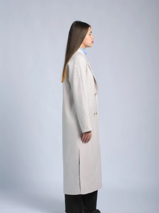 Пальто женское молочное AOSILEIBANG fashion 1157-1L