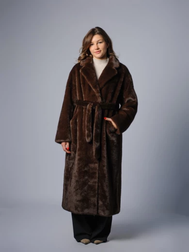 Шуба женская коричневая AOSILEIBANG fashion 9699-L