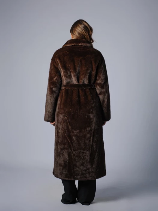 Шуба женская коричневая AOSILEIBANG fashion 9699-L